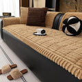 Sofa Couch Cover, Sofa Covers for Dogs Washable, Non-Slip Striped Sofa Slipcovers for Sectional Sofa, Sofa Cover Furniture Protector for L Shaped(Khaki, 27.6"x 82.7") by MDSASFD