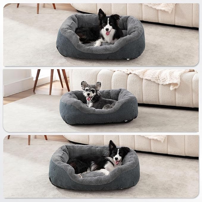 Small Dog Bed for Small Dogs, Cat Beds for Indoor Cats Washable, Orthopedic Dog Bed, Warming Soft Calming Sleeping Puppy Bed Durable Pet Bed with Anti-Slip Bottom S(20"x19"x6") - Image 8