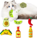 L1rabe Mexican Catnip Stuffed Toys - 6P Black Cat Appreciation Day Carnival Funny Cat Toys for Cat Lovers Gifts, Cute Taco Hot Sause Avocado Lime Indoor Kitten Chew Bite Kick Interactive Pet Supplies by L1rabe