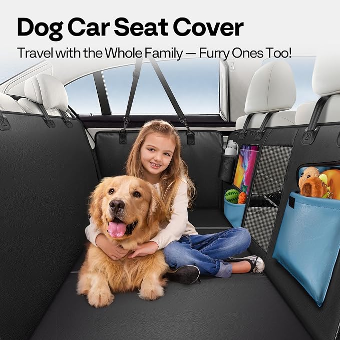 Dog Car Seat Cover for Back Seat 53" with Hard Bottom | PU Leather Back Seat Extender Holds 400LBS, Waterproof Anti-Scratch Backseat Cover for Dogs in Cars, SUV & Small Truck - Image 2
