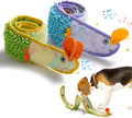 Nocciola EEL Squeaky Dog Toy, Tough No Stuffing Toy for Tug of War, Puppy Interactive Puzzle Fun to Keep Them Busy, Cognitive Crinkle Dog Toy for Large Medium Small Breed, Blue&Yellow by Nocciola