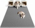 Pieviev Cat Litter Box Mat, Double-Layer Urineproof Design, 47" x 36" Gray | Honeycomb Litter Trapping Mat Captures Scattered Particles to Stop Tracking, Waterproof Base Protects Floors, Easy to Clean by Pieviev