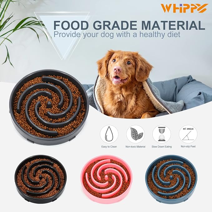 Blue Slow Feeder Maze Puzzle Bowl - Large Dog Non Slip Food Feeding Dishes for Medium Dogs, Interactive, Bloat Stop, Choking Prevention, Healthy - Image 7