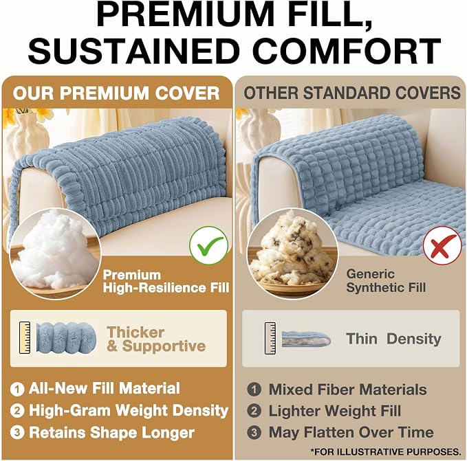 hyha Couch Cover for Dogs, Washable Non Slip Plush Flannel Sofa Protector | Thick Flannel, Anti-Slip Backing, Pet Hair & Scratch Protection, Fits Sofa & Loveseat (43" x 63") - Image 10