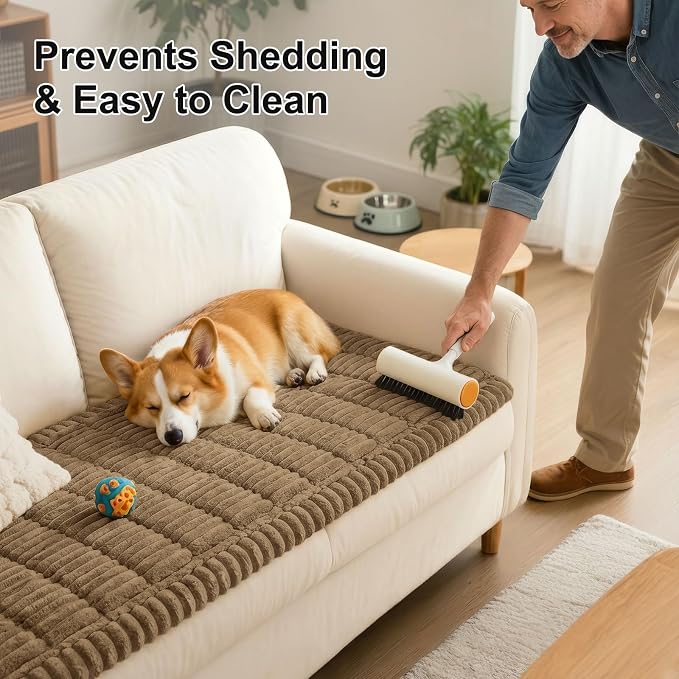 Smiry Couch Cover for Dogs, Non Slip Washable Sofa Protector for Pets | Soft Furniture Cover for Leather & Fabric Couches, Cozy Protect Against Fur, Dirt & Messes, Pet Friendly, 35.4"x88" - Image 7