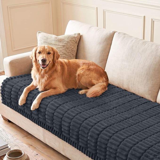 hyha Couch Cover for Dogs, Washable Non Slip Plush Flannel Sofa Protector | Thick Flannel, Anti-Slip Backing, Pet Hair & Scratch Protection, Fits Sofa & Loveseat (35.4" x 88") by hyha