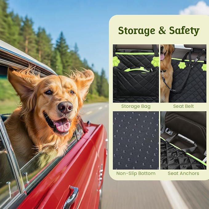 2-in-1 Dog Car Seat Cover for Back Seat, Transform to Passenger Mode - Dog Car Seat, Waterproof, Scratch-resistant, Support to 330lbs, for Outdoor Activities, Travel, to the Vet, for Cars/SUV/Truck - Image 7