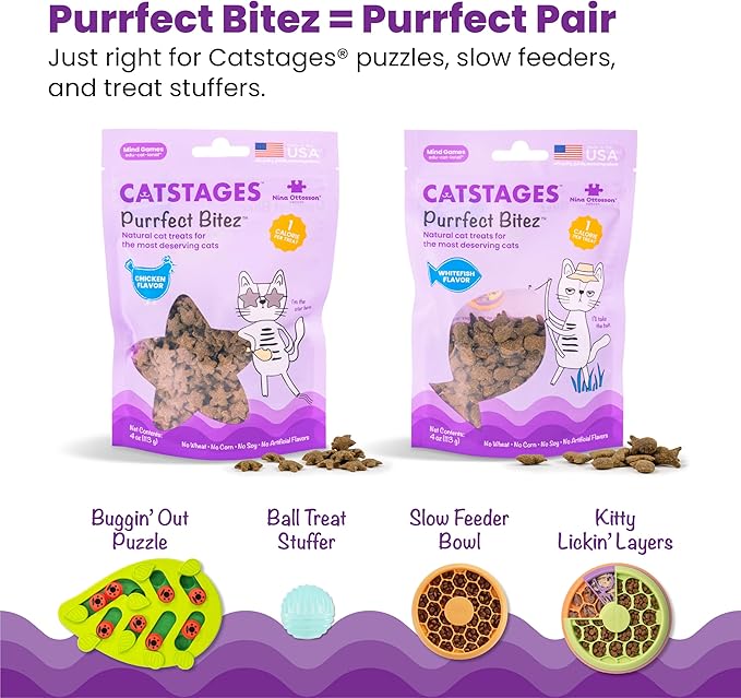 Catstages Nina Ottosson Buggin’ Out Puzzle & Play Cat Toy Treat Puzzle, 14" | Level 2 Intermediate, 16 Hidden Treat Cups, Problem Solving, Interactive Enrichment, Slow Feeder, Indoor Cats & Kittens - Image 6