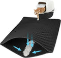 Cat Litter Mat 30"x24" Upgraded Urine-Proof Non-Slip Black | Large double-layer honeycomb catches all types of litter, soft & durable, BPA-free, easy clean, upgraded bottom, large mat. by Xuanyaente