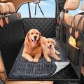 IJVAE Hard Bottom Car Seat Cover for Dog swith Removable Soft Blankets,Scratch-Proof and Anti-Slip Car Dog Hammock for Large Dogs Brown for Car, SUV by IJVAE