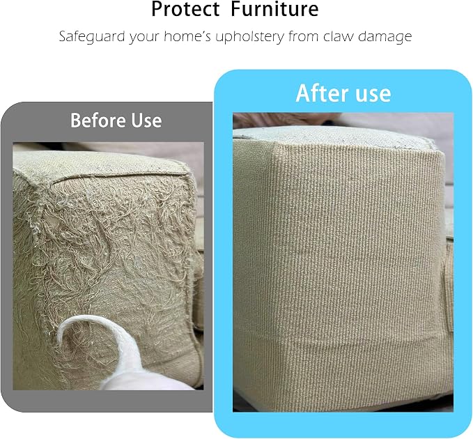 Self Adhesive Cat Scratch Mat to Protect Furniture from Claws Scratching | 16 x 78 in Couch Corner Protector,Customizable Size Scratch Pad - Image 2