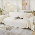 MEETSKY Couch Covers for 3 Cushion Couch Sofa Washable Cat Scratch Proof Sectional Couch Covers L Shape Sofa Cover Slipcovers Couch Furniture Protector for Pets Dogs Kids, 91" x 118", Creamy White by MEETSKY