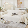 MEETSKY Sectional Couch Cover for 3 Cushion Sofa Washable, Cat Scratch Proof Sofa Covers, Furniture Protector Oversized L Shape Big Sofa Slipcovers for Dogs, 91" x 150", Creamy White by MEETSKY
