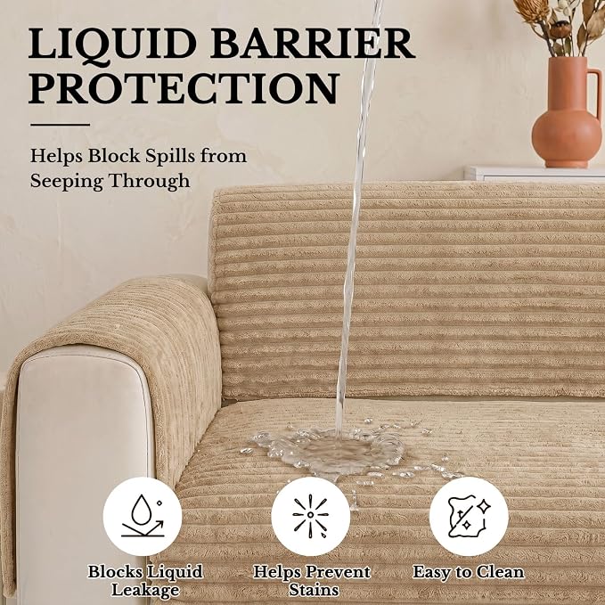 Smiry Waterproof Couch Cover for Dogs, Washable Non Slip Plush Protector | Waterproof Protection, Plush Flannel, Non Slip Backing, Pet Hair & Scratch Protection, Soft Cover (36" x 88") - Image 4