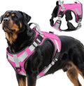 VavoPaw Heavy Duty Tactical Dog Harness for Large Dogs, No Pull Adjustable | Pet Harness Reflective Service Training Easy Control Pet Vest Military K9 Working Dog Harnesses（Pink, XL） by VavoPaw