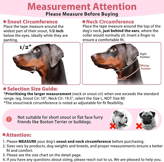 BARKLESS Soft Dog Head Collar, Patented Padded No Pull Head Halter, Training Nose Leash with Safety Link for Medium Large Dogs, Adjustable Muzzle Leash, Easy Control for Walking(Pink, M) - Image 3