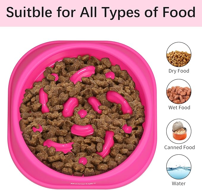 MateeyLife 1-Pack Slow Feeder Dog Bowls, 1 Cup, Dog Puzzle Feeder Bowl | Food-contact safe, dishwasher safe, non-slip base, maze design, for fast eaters, for dogs and cats, daily mealtimes - Image 6