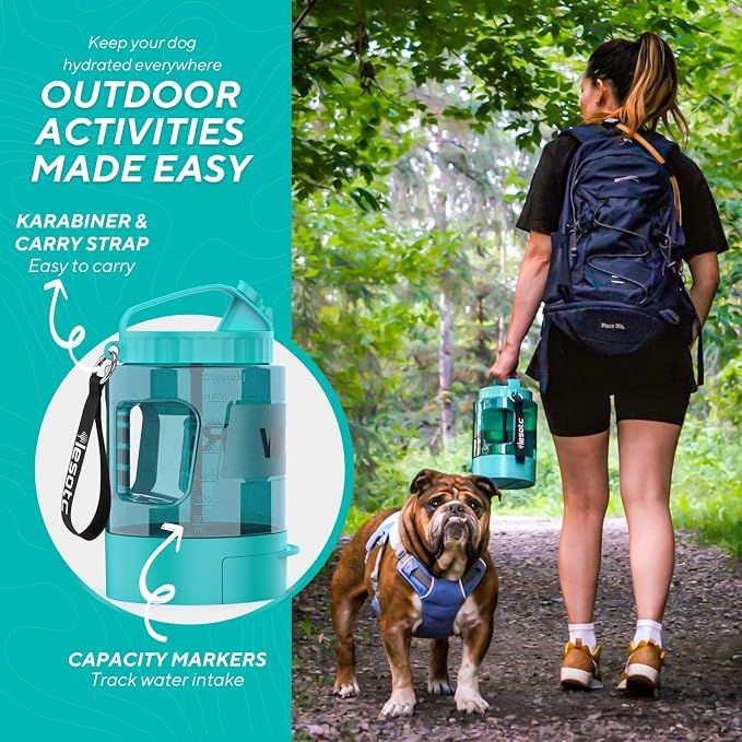 77oz Portable Dog Water Bottle, Large Travel Water Bowls for Dogs Camping Essentials Hiking Park Traveling Beach Walk Accessories, Dog Water Bowl Dispenser with Pull-Out Drinking Bowl, BPA Free - Image 3