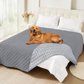 Smiry Waterproof Reversible Dog Bed Cover Pet Blanket | Pet Friendly, Soft Fabric, Washable Dog Blanket for Furniture Bed Couch Sofa, Checkered (82"x82", Grey/Light Grey) by Smiry