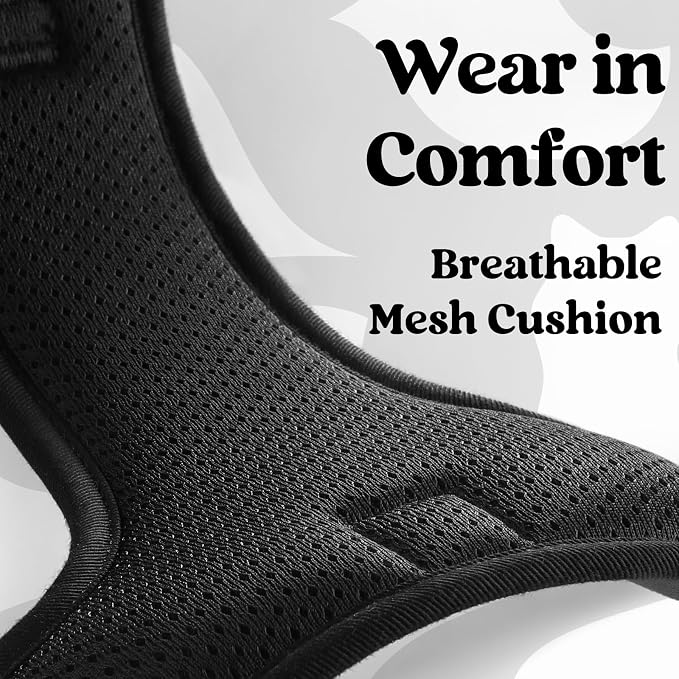 rabbitgoo Dog Harness for Large, Updated Easy On & Off with 3 Buckles | No Pull No Choke, Walking with 2 Clips and Handle, Adjustable Soft Reflective, Mountain Black, X-large - Image 7