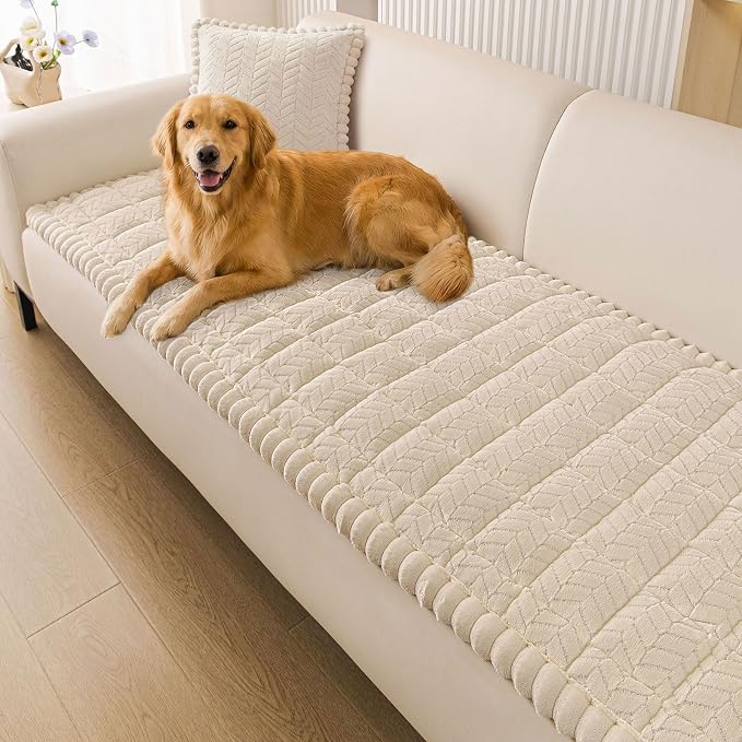 Smiry Couch Cover for Dogs, Non Slip Fuzzy Pet Sofa Covers Washable | Sofa Slipcovers for 3 Cushion Couch, Soft Thick Furniture Protector for Cats Dogs, Against Fur, Dirt, Scratch (27.6"x70.9") by Smiry