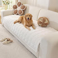 OstepDecor Couch Cover for Dogs, Washable Non Slip Sofa Cover for Pets | Soft Couch Covers for Sofa, Loveseat and Sectional, Furniture Protector Against Pet Hair & Dirt (35.4" x 82.7", White) by OstepDecor