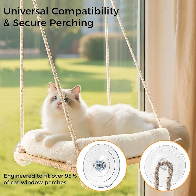 [4-Pack Suction Cups Only] Replacement Suction Cups with Screw Caps for Cat Window Perch, Clear PVC Threaded Nut Window Hammock Spare Parts for Indoor Cat Bed Window Seat - Image 4
