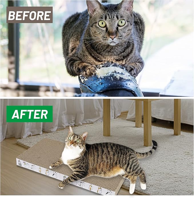 PatiencET Cat Scratcher Cardboard 3 PCS with Catnips | Flat Double-Sided, Scratch Pad, For Indoor Small Medium Cats Kittens - Image 6