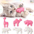 MALLMALL6 6Pcs Frosted Animal Cookie Catnip Crinkle Paper Sound Toys Gift for Cat, Catmint Teething Chew Kick Interactive Toy for Indoor Cats, Soft Candy Pet Presents Supplies for Kitten Lover by MALLMALL6