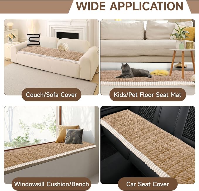 OTOB Couch Cover for Dogs Washable Non Slip Pet Couch Covers Sofa Protector | Coffee, 27.6" x 59.1", Fuzzy Soft Plush, Pet Friendly, All Seasons, Breathable, Modern, Wear-Resistant, Loveseat Covers - Image 5