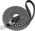 Reflective Dog Leash 2/3/4/6/10ft Braided 1/2" Strong Nylon Rope | 6FT Black Dog Leash for Large Medium Small Dogs Walking Training Leads by Mycicy