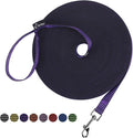 Hi Kiss Dog/Puppy Obedience Recall Training Agility Lead - 15ft 20ft 30ft 50ft 100ft Training Leash - Great for Training, Play, Camping, or Backyard(50ft,Black_Purple) by HiKiss