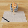 Cat Litter Mat 23.5x16 Silicone Trapping Mat Semi Transparent | for Kitty Litter Box, Easy Clean, BPA Free Rubber, Center Litter Collection, Easy Pour-Back, Waterproof, Odor-Resistant by OHMO
