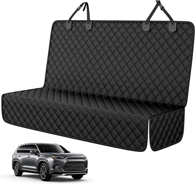 PETICON Waterproof Pet Bench Seat Covers for Midsize & Large SUVs | Toyota Tacoma/Jeep Grand Cherokee/Ford Explorer/Ranger/Chevrolet Colorado, Scratchproof Nonslip Durable Rear Seat Cover by PETICON