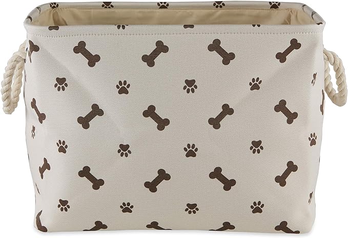 Bone Dry Pet Storage Collection Paw and Bone Print, Medium Rectangle, 16x10x12, Dark Brown by BoneDry