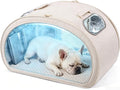 Pecute Cooling Dog House,with Cooling Mat for Small Dogs,Cat Bed,L,Cream | 6 Ice Packs for Cooler,Aluminum Film Insulation System,Breathable, Cool, Safe, and Sturdy AC Room for Cats in Hot Summer Days by pecute
