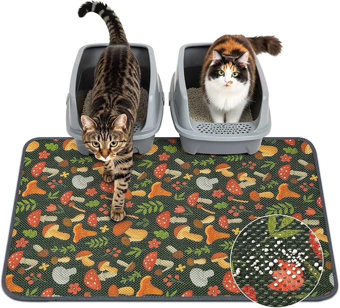 Unicorn Catcher 33"x22" Cat Litter Mat Machine Washable Litter Trapping Pad | Kitty Paw Friendly Padding With Breathable 3D Air Mesh Technology And A Non-Slip Base To Keep Home Floors Debris-Free by UnicornCatcher