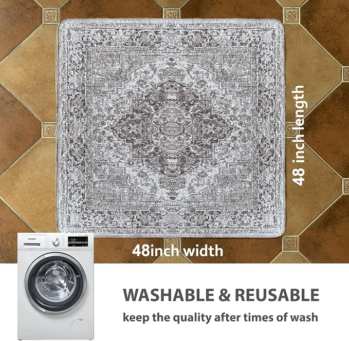 nunubaby Washable Pee Pads for Dogs, Stylish, Non-Slip and Leak-Proof Pee Pads. Reusable Potty Pads for Dogs for Crates and Floors.(Brown/Geo,48" x48" ) - Image 4