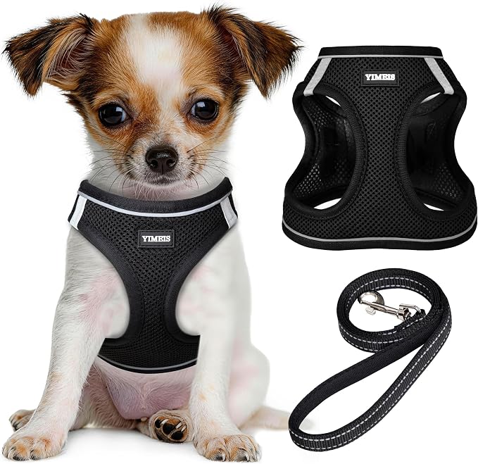 No Pull Dog Puppy Harness and Leash Set Reflective Mesh Vest Medium by YIMEIS