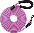 MayPaw 20ft Heavy Duty Long Rope Dog Leash, 1/2-In Thick Training Dog Lead | 3/6/8/10/12/15FT Lengths Soft Padded Handle Nylon Pet Leash for Large Medium Dogs (pink-blue dot, 1/2" * 20') by MayPaw
