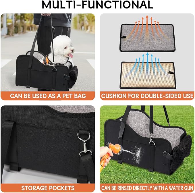 TKYZ Center Console Dog Car Seat for Small Dogs,for Car/SUV/Small Truck | Soft Pillow,Double fixation,Scratch-Resistant Fabric,Pet Booster with Safety Belt,Puppy Car Seat for Small Dogs 0-11 lbs - Image 5