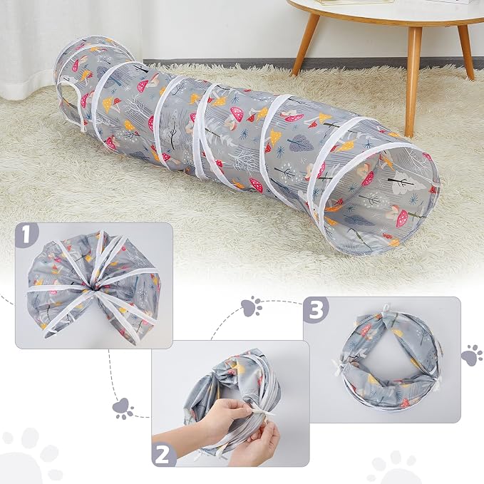 Glittme S-Shape Cat Tunnel, Foldable Cat Tunnels for Indoor Cats | Interactive Bunny Tunnel And Cat Tubes With Crinkle Sounds. Ideal For Kittens, Ferrets And Small Pets To Hide, Play Or Rest - Image 5