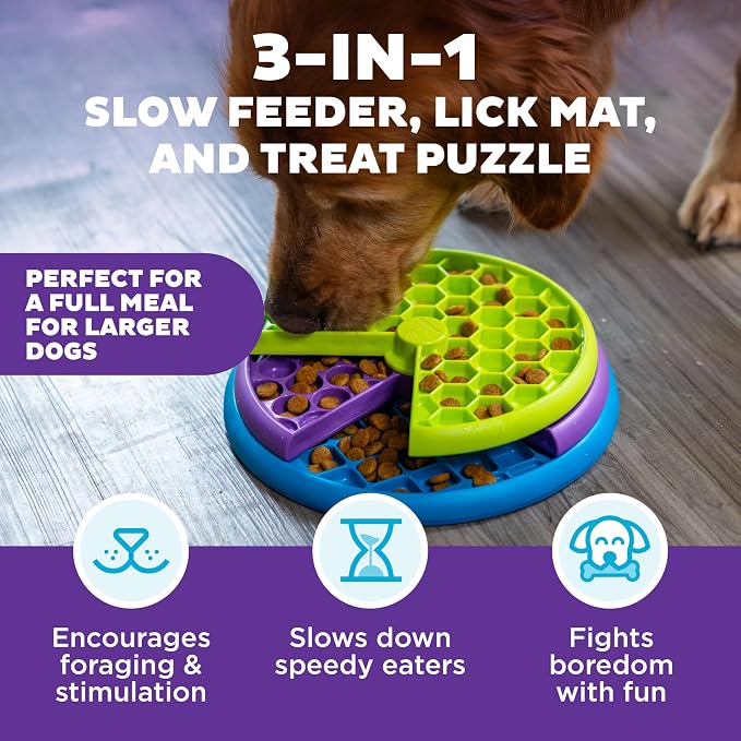 Outward Hound Nina Ottosson Lickin’ Layers 3-in-1 Dog Toy Treat Puzzle, 10" | Level 2 Intermediate, Interactive Slow Feeder, Lick Mat, Puzzle, Holds 2 Cups Food, Non-Slip Base, Enrichment, Dogs & Puppies - Image 2
