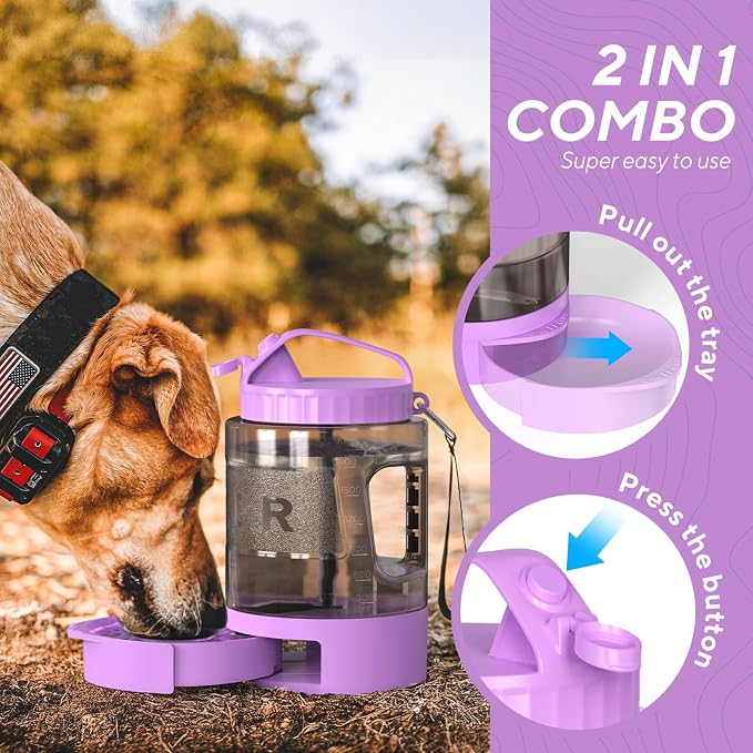 Dog Water Bottle Portable Travel - 77oz Large Travel Water Bowl for Dogs Camping Hiking Beach Traveling Essentials,Big Pet Bottles Bowl Water Dispenser for On The Go Park Car Walking Accessories - Image 2