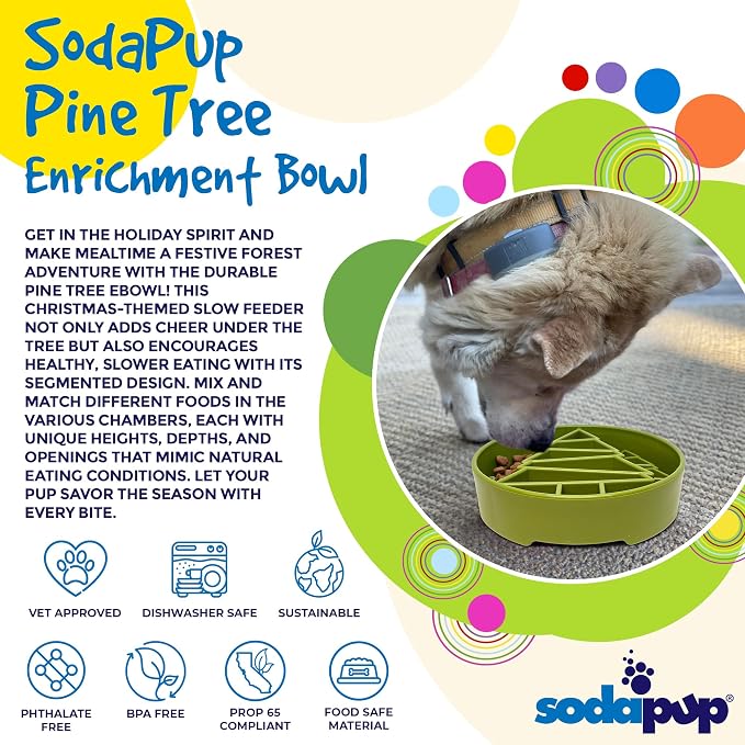 SodaPup Pine Tree Enrichment Bowl – Durable Slow Feeder Bowl Made in USA from Non-Toxic, Pet-Safe, Food Safe Material for Mental Stimulation, Slowing Down Eating, Healthy Digestion, & More - Image 3