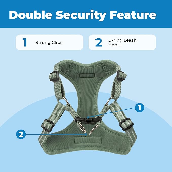 Voyager Step-in Flex Adjustable Dog Harness - Moss Green, X-Large | 23 - 28" in Chest, Fully Adjustable, Reflective Bands, All Weather Breathable Air Mesh, Lightweight, Fast Drying - Image 2