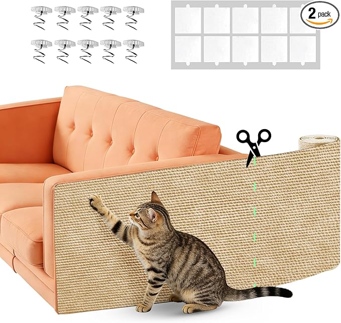 78.7" x 15.8" Cat Scratch Furniture Protector | Trimmable DIY Self-Adhesive Strong Adhesion, Won't Fall Off, Easy to Use, Leaves No Residue, for Couch, Sofa, Wall & Door by Unknown