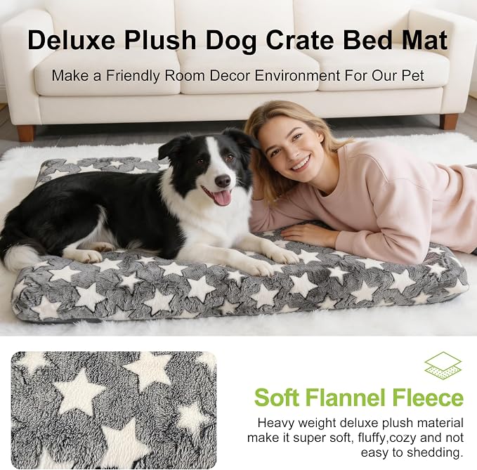 Orthopedic Dog Bed for Large Dogs, Washable Dog Mat with Removable Zippered Cover, Non-Slip Bottom, Comfort Crate Bed (Grey, M(30"*20"*3.1")) - Image 4