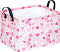 MAIZMZ Girls Gift Basket Heart Print Storage Cube for Women, Closet Shelf Organizer Bins Empty Gift Basket with Handles Nursery hamper Kids Toys Books Box Room Deco by Unknown