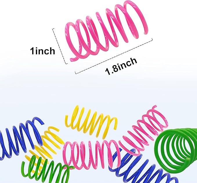Cat Spring Toys 30 Packs, Plastic Colorful Springs Cat Toys for Cat Kitten Pets, Interactive Cat Toys for Indoor Cats and Kitten - Image 2